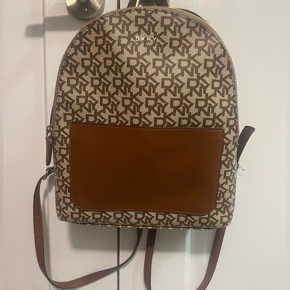DKNY Brayanna Signature Brown/Beige Backpack Mini Size